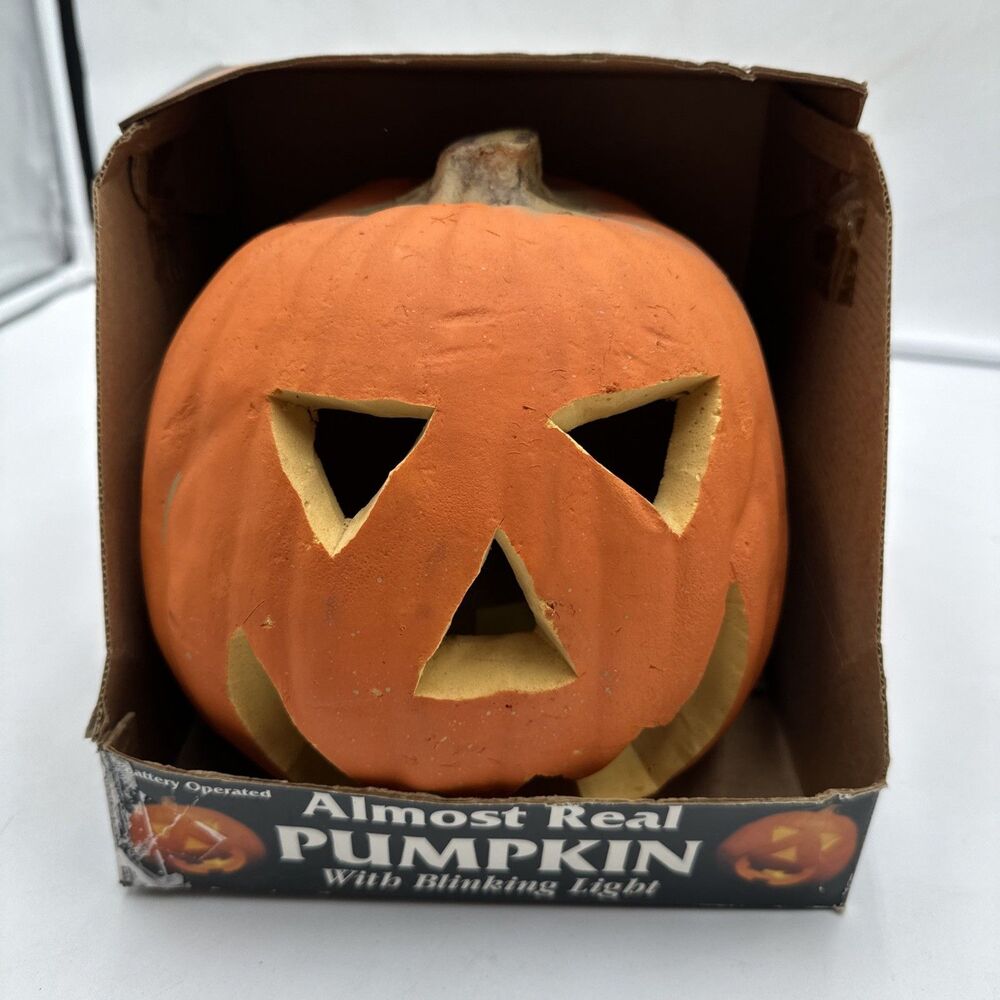 Vtg TONY Battery-Op Halloween Light Up Pumpkin Witch Bats Blow Mold Foam TESTED